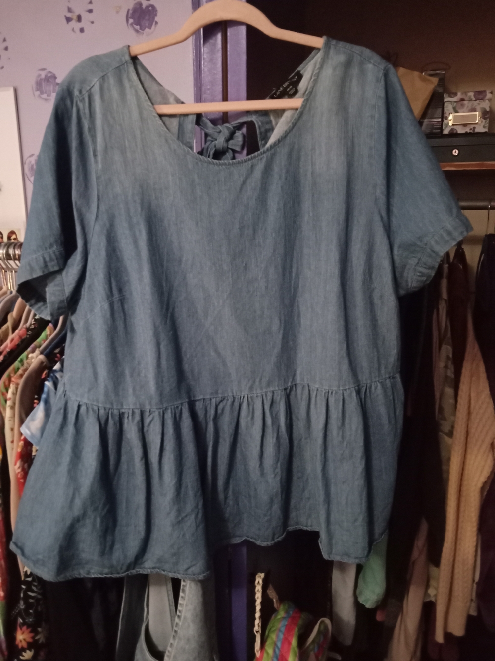 Lane Bryant Light Blue Denim Peplum Tunic